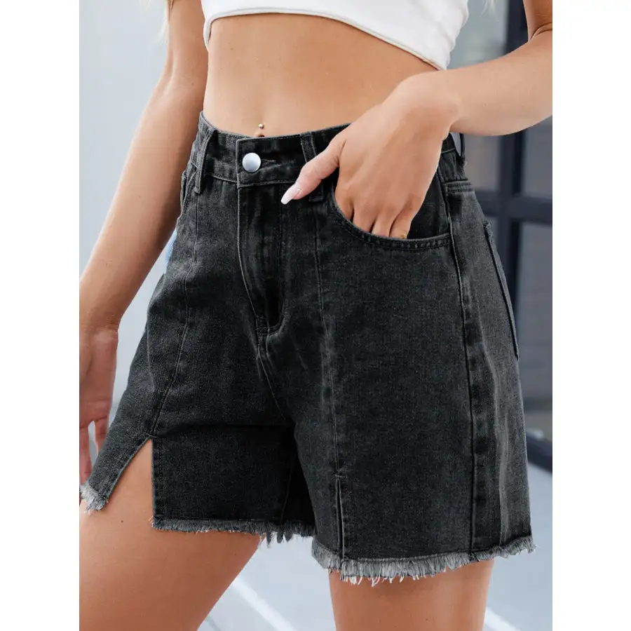 Raw Hem Denim Shorts