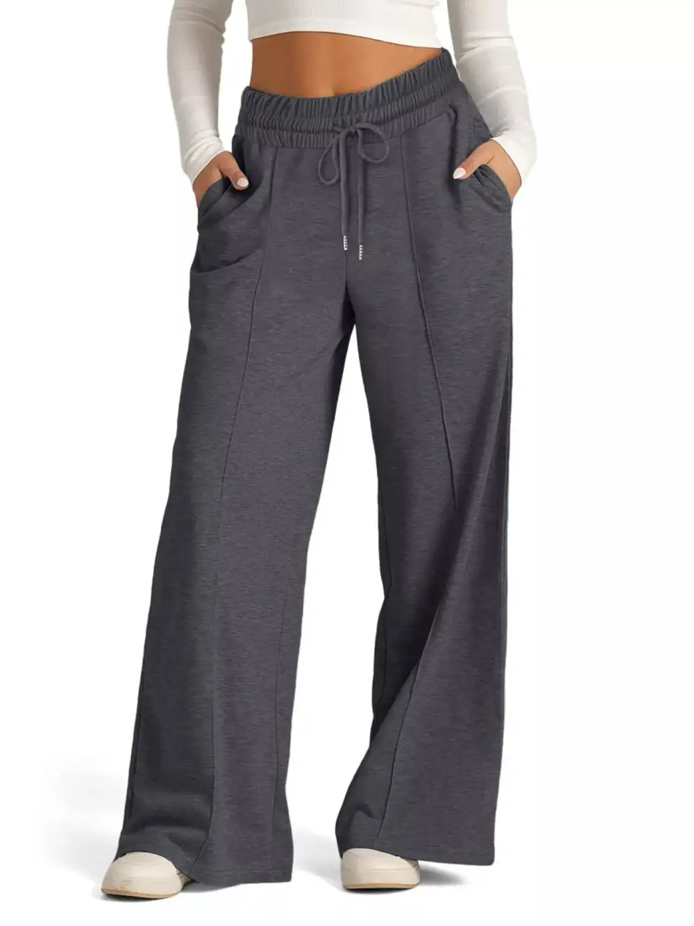 Wide Leg Drawstring Relaxed Fit Pocketed Pants