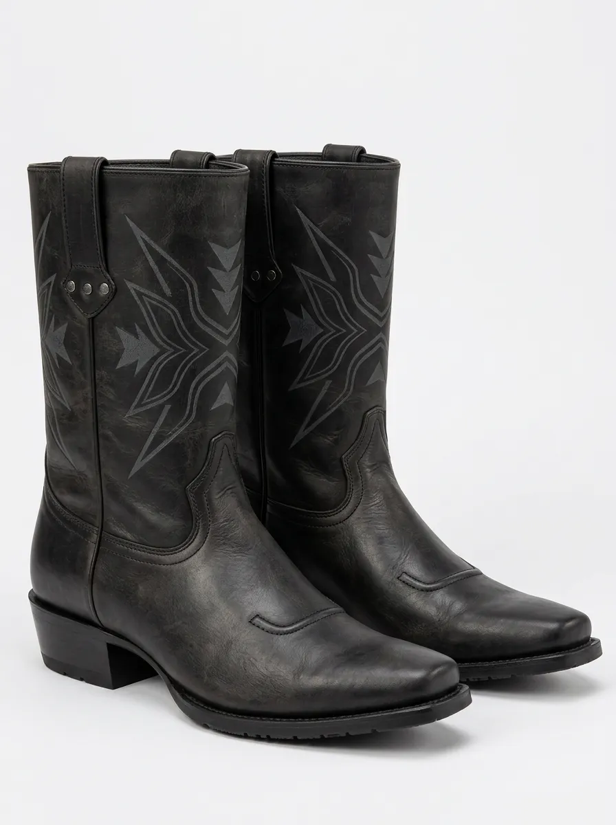 Men's Tribal Inspired Pattern Western Boots