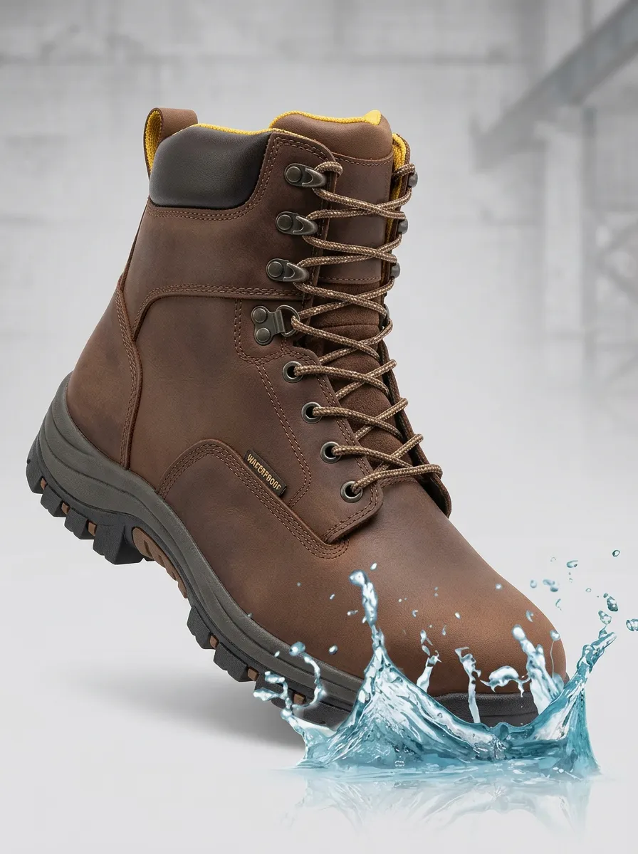 Men's Outdoor Construction Brown Waterproof Work Boots