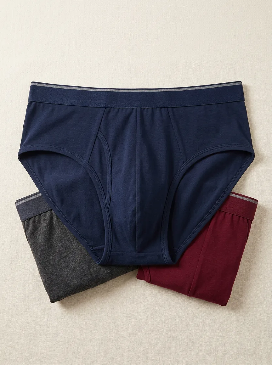 Men's Solid Color Cotton Briefs Multi-pack Underwear
