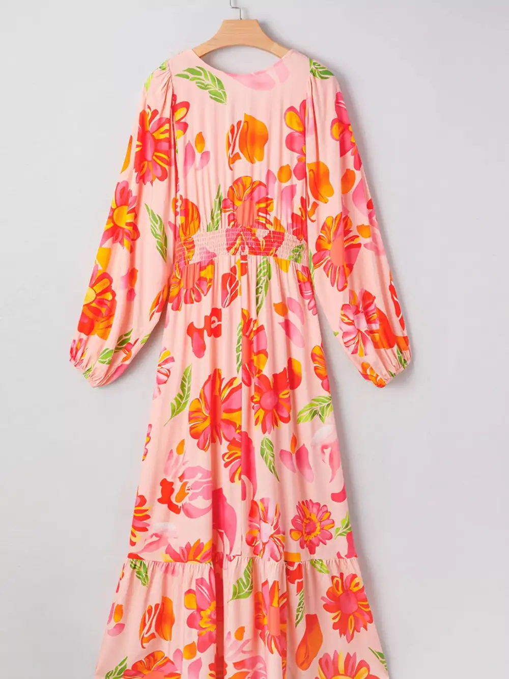 Smocked Floral Long Maxi Dress