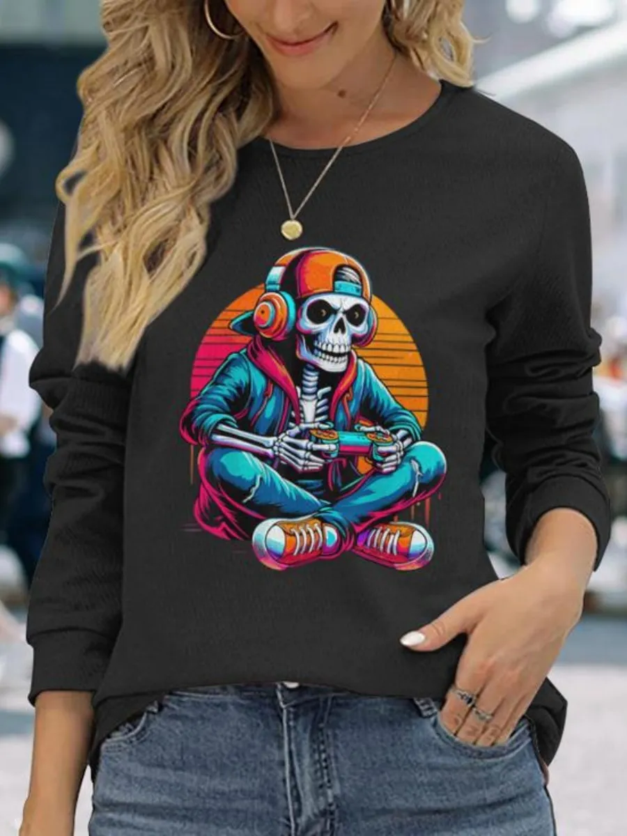 Skull Gamer Printed T-Shirt