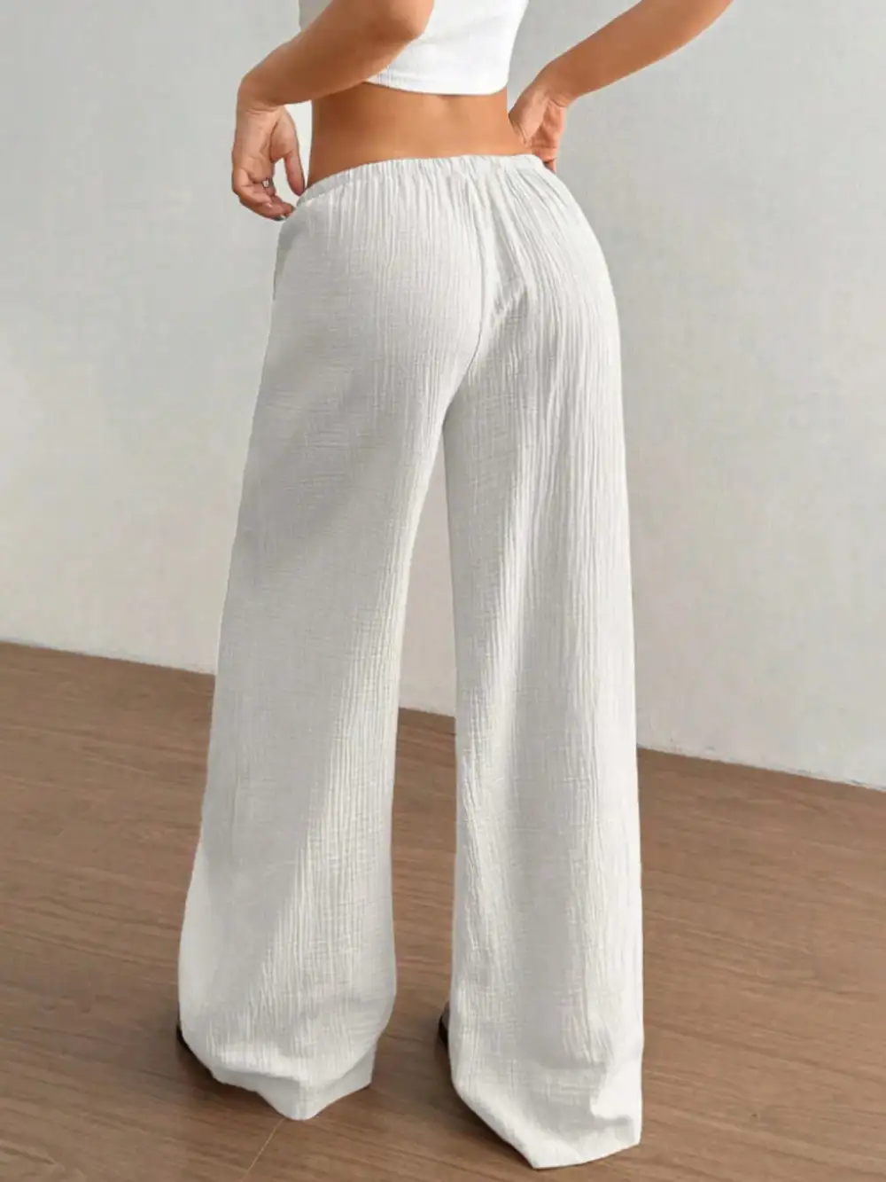 Polished Wide Leg Drawstring Pants