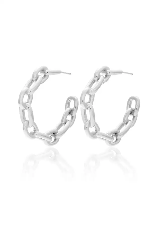 Chain Stainless Steel Hoop Earrings