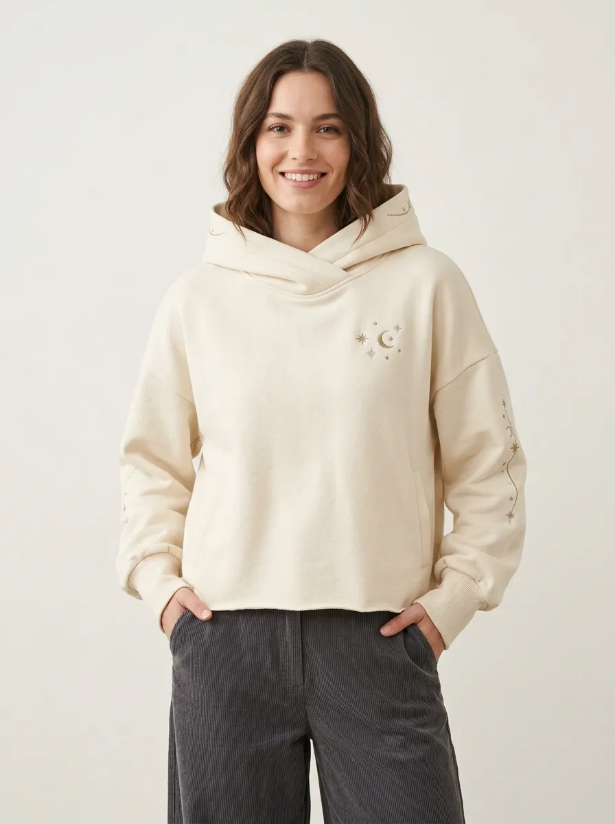 Garden Inspired Women's Celestial Moon Star Graphic Hoodie