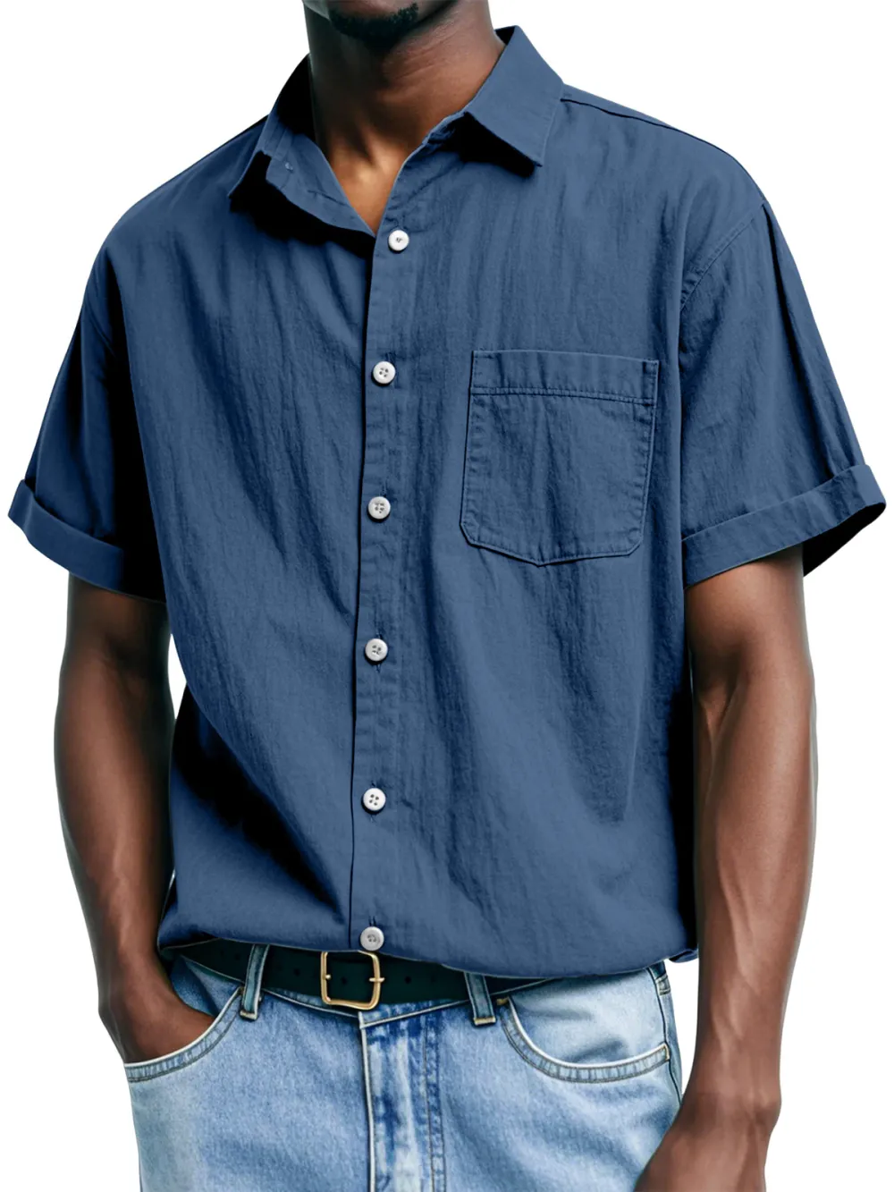 Short Sleeve Open Collar Shirt