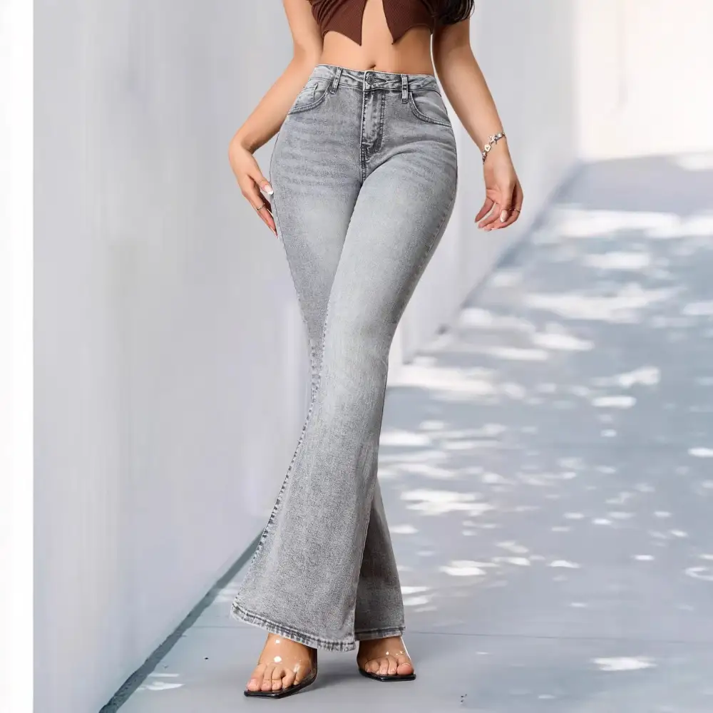 Women's Mid Rise Flared Slim Fit Jeans
