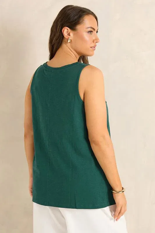 Teal Green Premium Cotton Vest Top