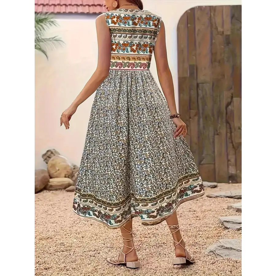 Plus Size Sleeveless Midi Dress