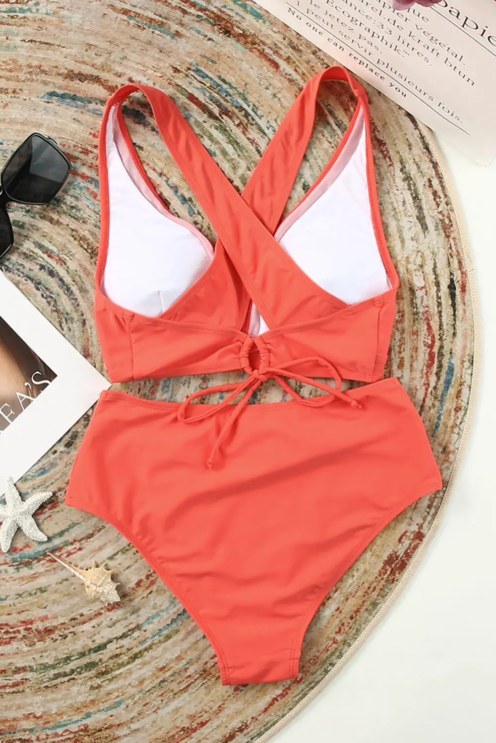 Swimwear Solid Cross Criss V Neck Bodycom Sexy Bikinis