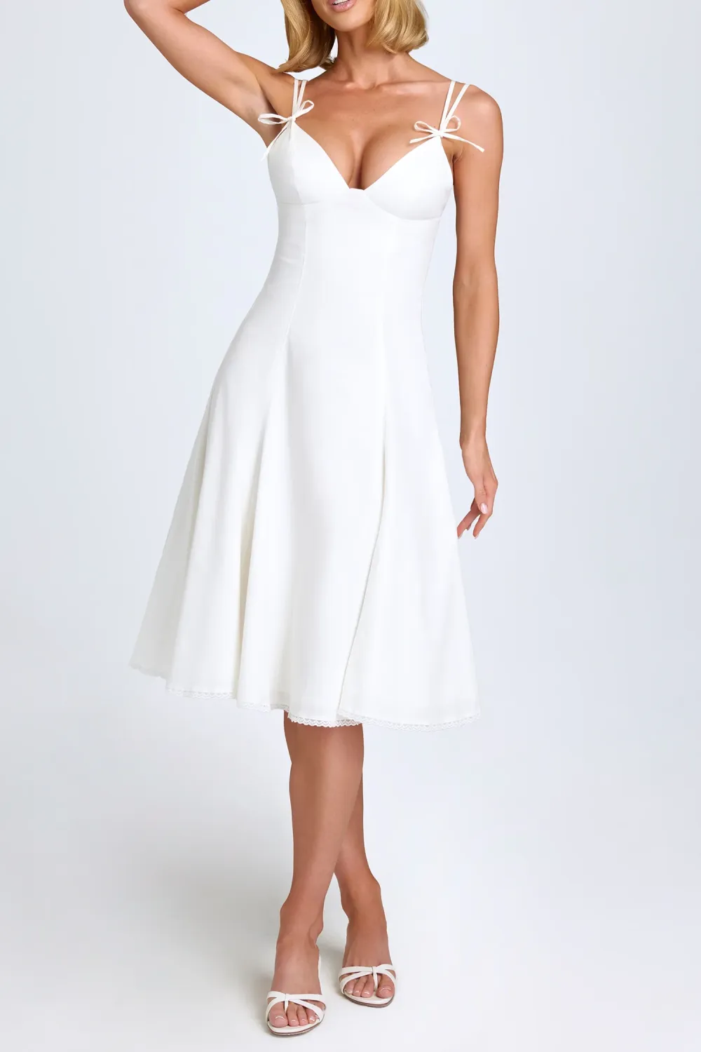 Pure Cotton Breathable Girly Bowknot Ladies Dress