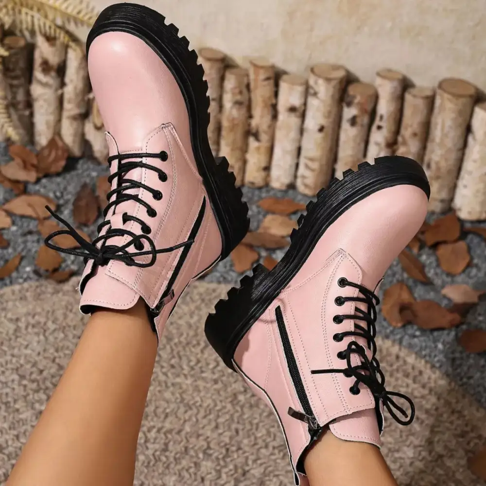 Lace Up Ankle Combat Boots
