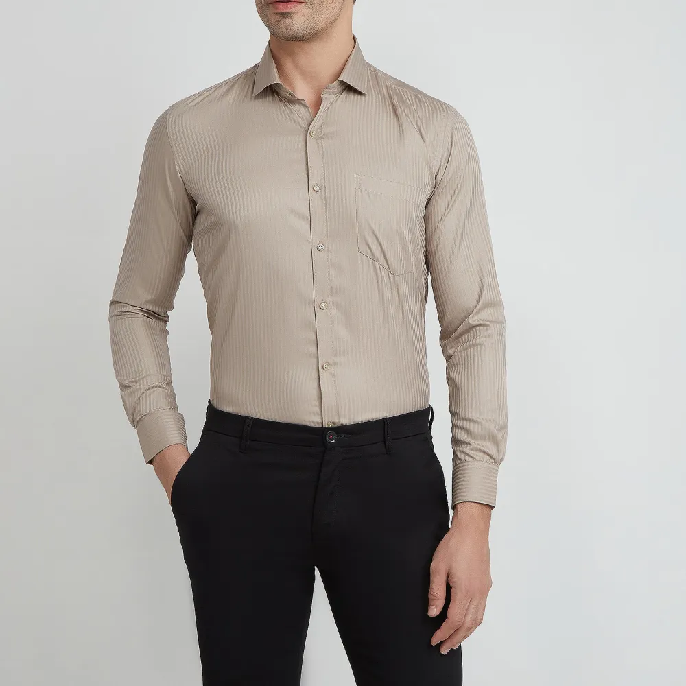 Refined Striped Slim Fit Tailored Men's Formal Shirt