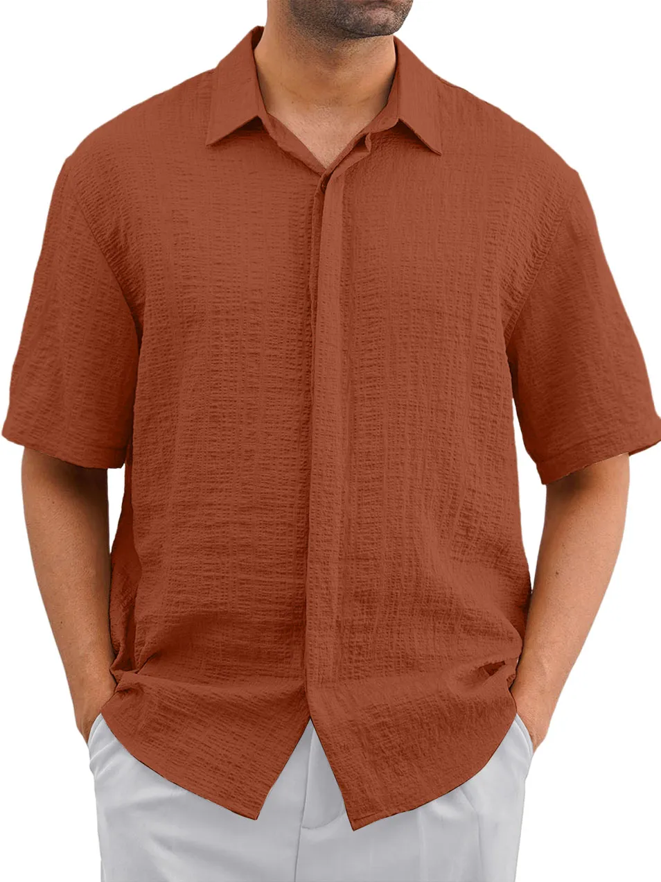 Everyday Layered Short Sleeve Button Front Shirt