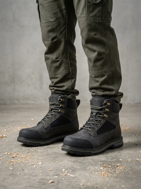 Men's Rugged Waterproof Tactical Outdoor Graphic Detail Work Boots
