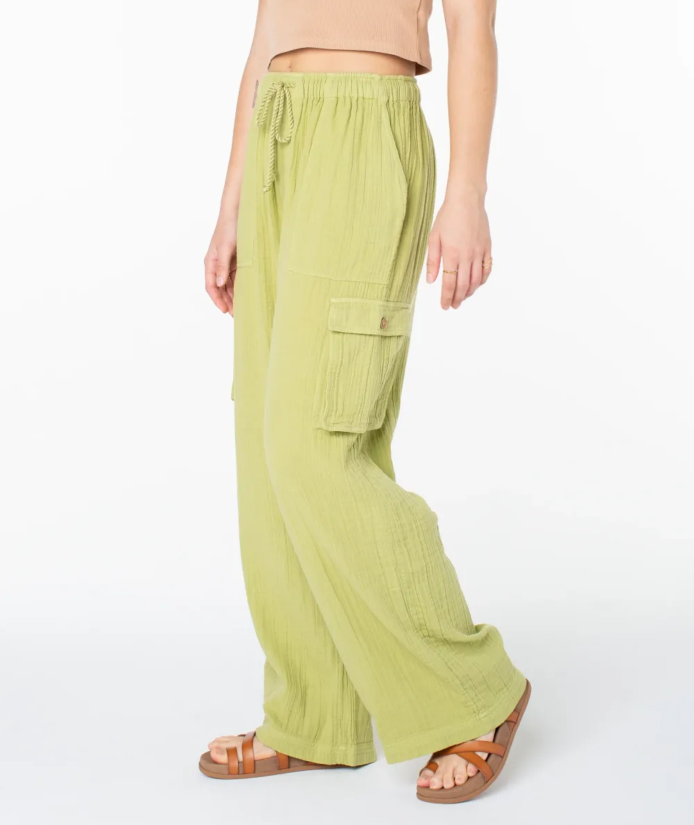 Stretch Waistband Drawstring Wide Pants