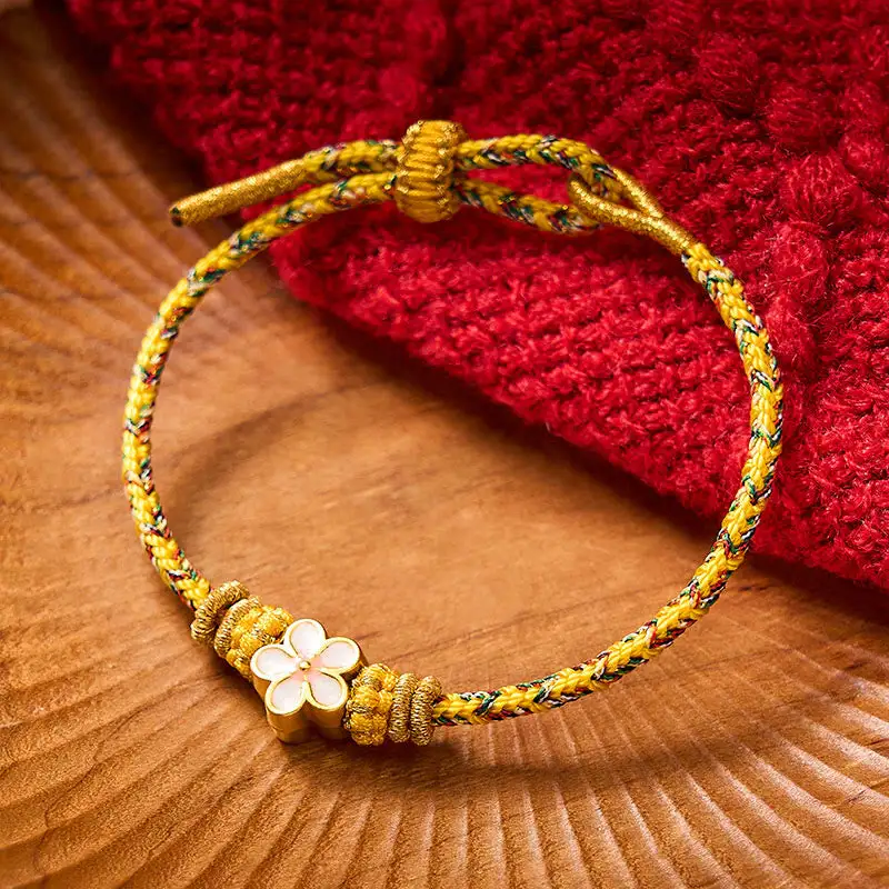 Braided Rope Flower Rootedness Bracelet