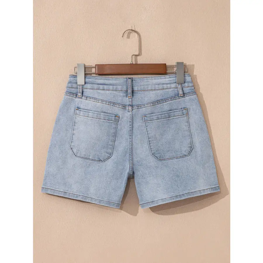 Wash High Rise Denim Shorts