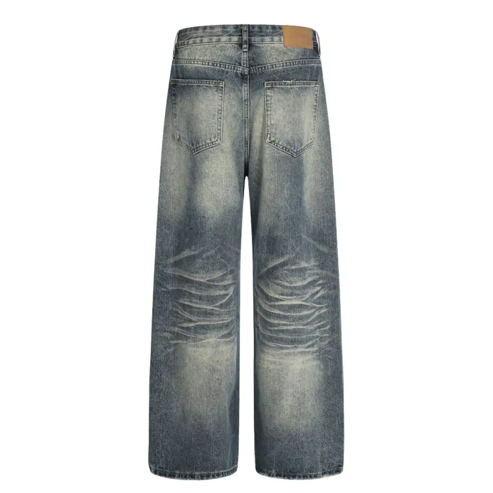 Modern Men's Distressed Washed Denim Jeans