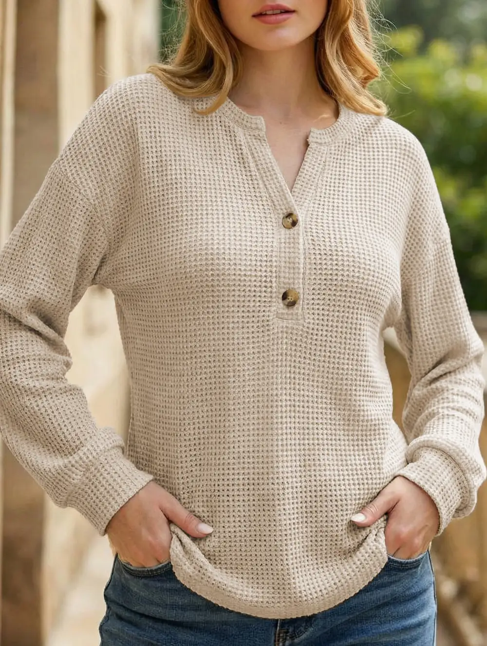 Plus Size Button-Down Striped Top