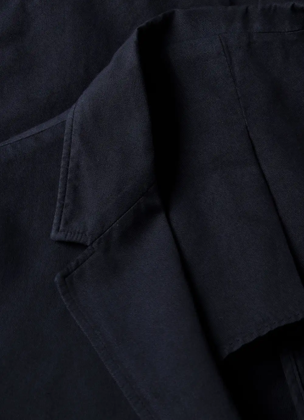 Garment Washed Cotton Linen Blazer