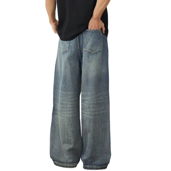 Men's Pleated Denim Jeans