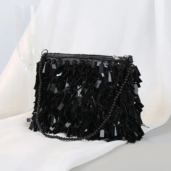 Glamorous Detail: Rhinestone Tassel Messenger Bag