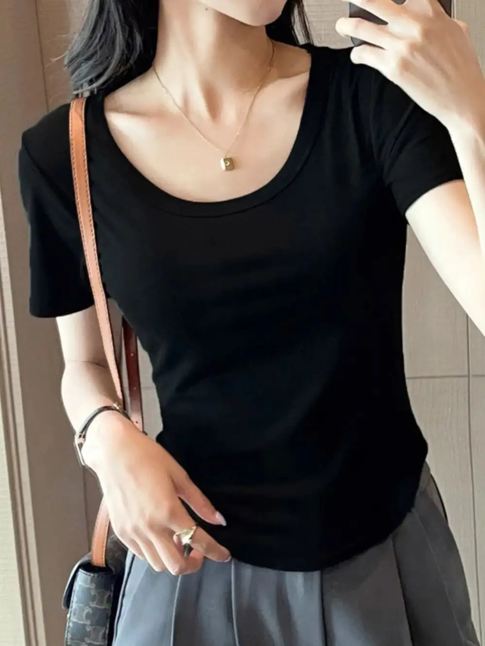 Playful Round-Neck Short-Sleeve T-Shirt