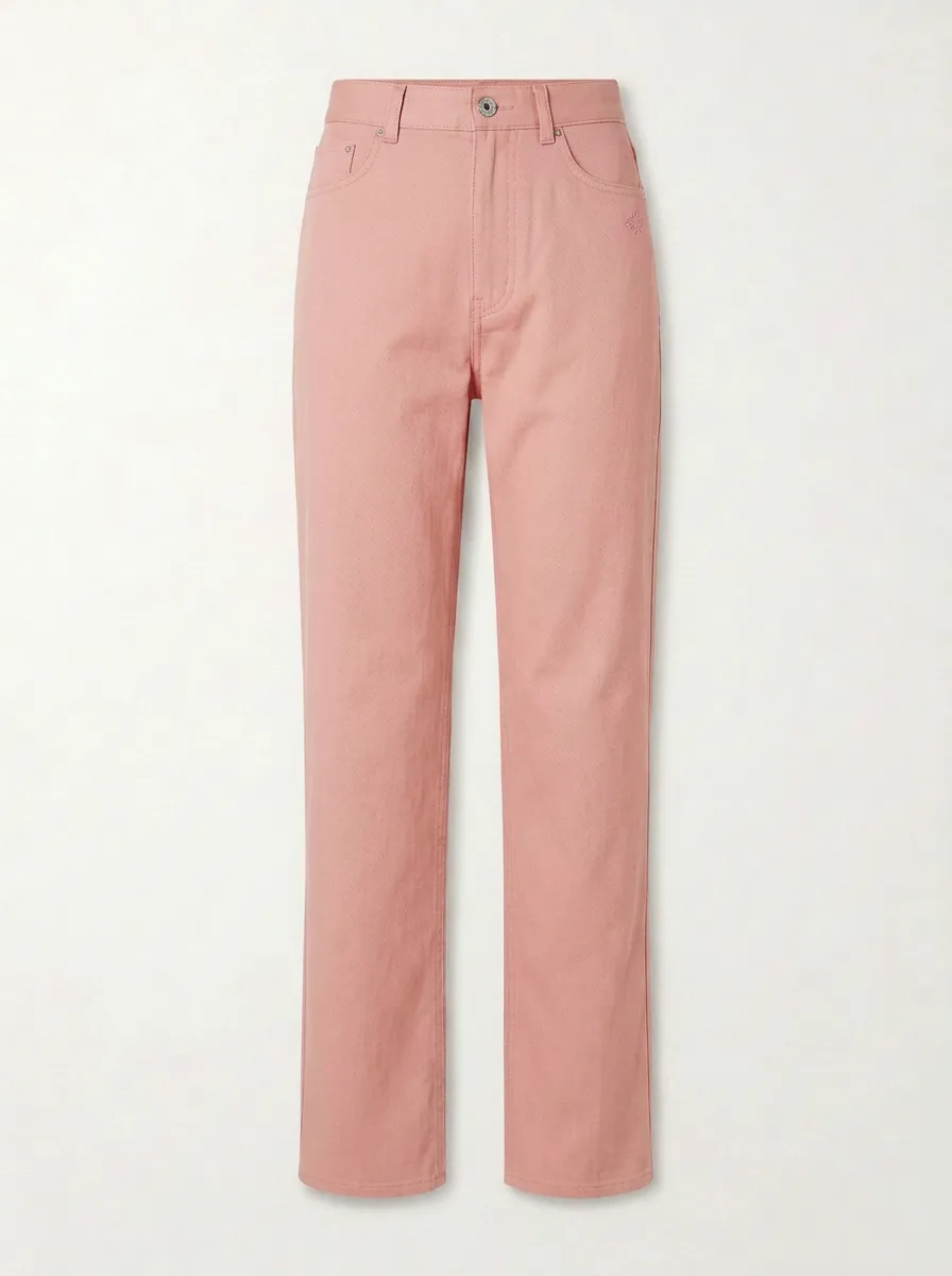 Women's Minimalist Grey Solid Mid-Rise Straight Leg Pants