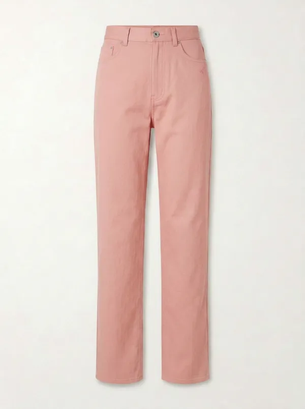 Women's Minimalist Grey Solid Mid-Rise Straight Leg Pants