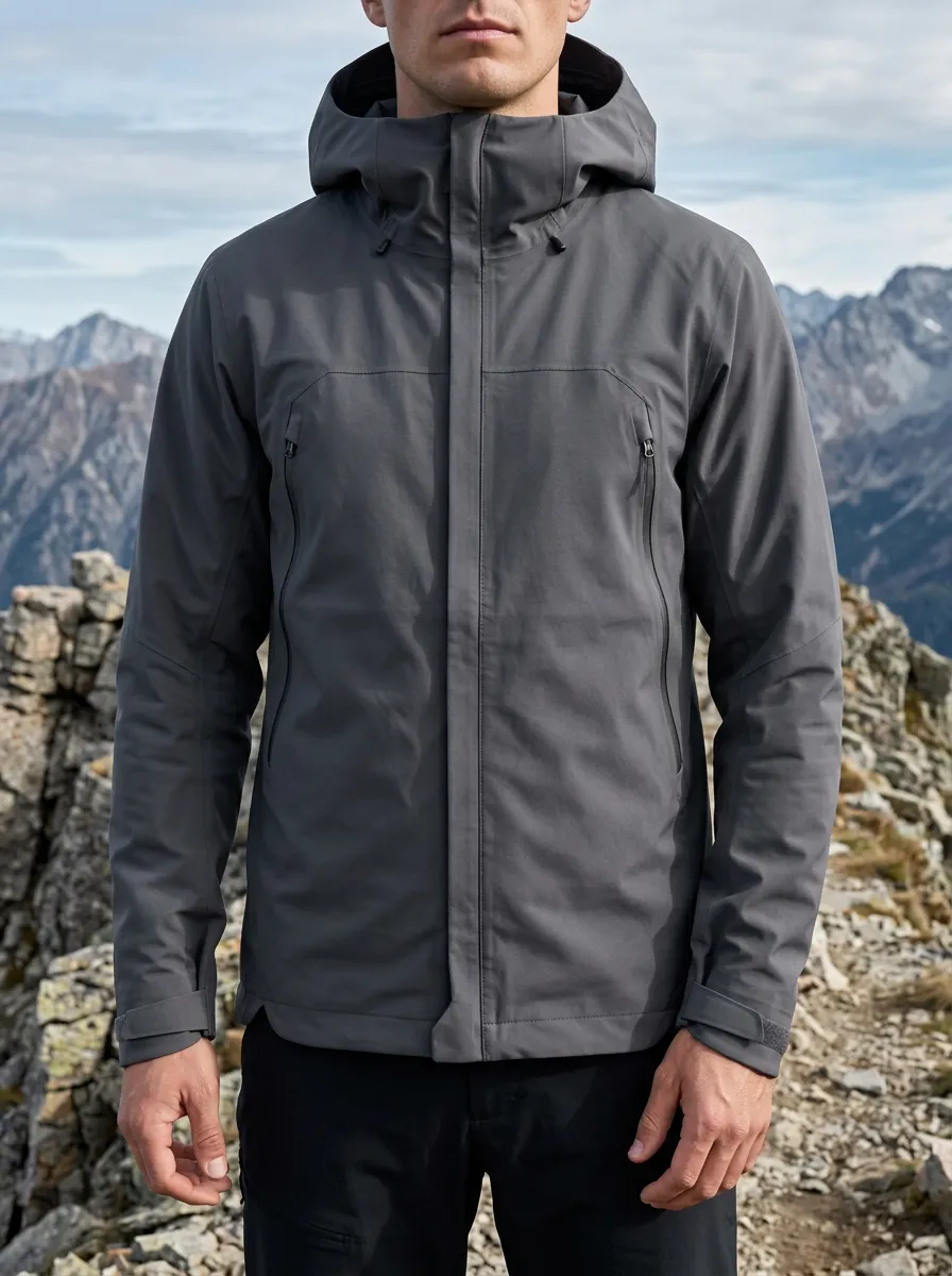 Men's Trail Hiking Mountain Graphic Printed Hooded Jacket