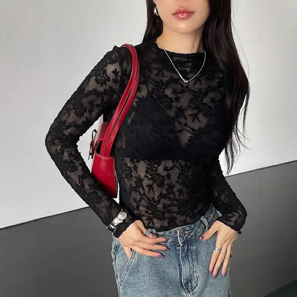 Tailored Lace Floral Shirt