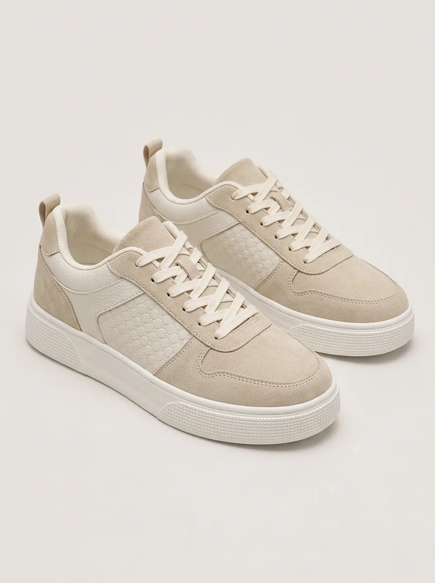 Men's Urban Geometric Pattern Suede Skate Shoes