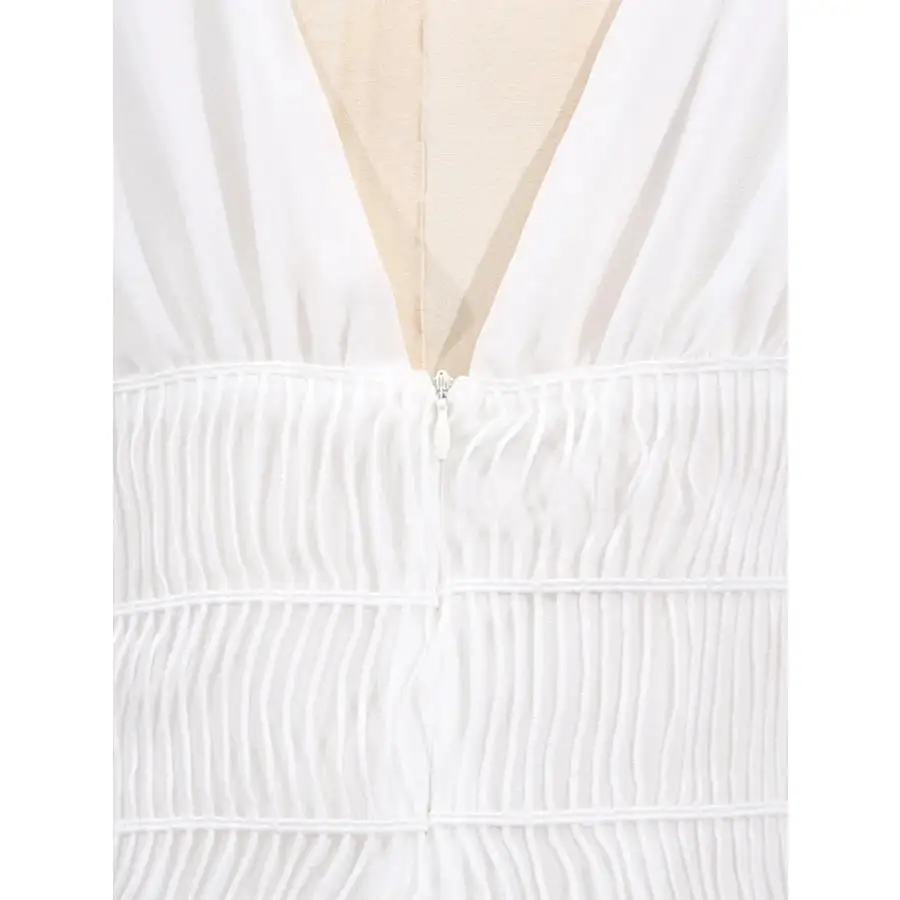 Tiered V Neck Sleeveless Maxi Dress