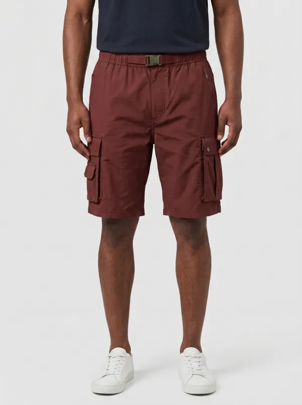 Men's Multi-Pocket Zip-Pocket Grid-Texture Cargo Shorts
