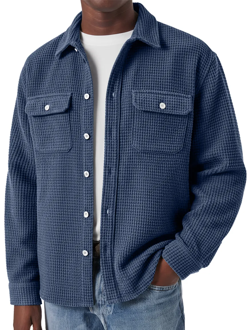 Textured Knit Double Pocket Shirt