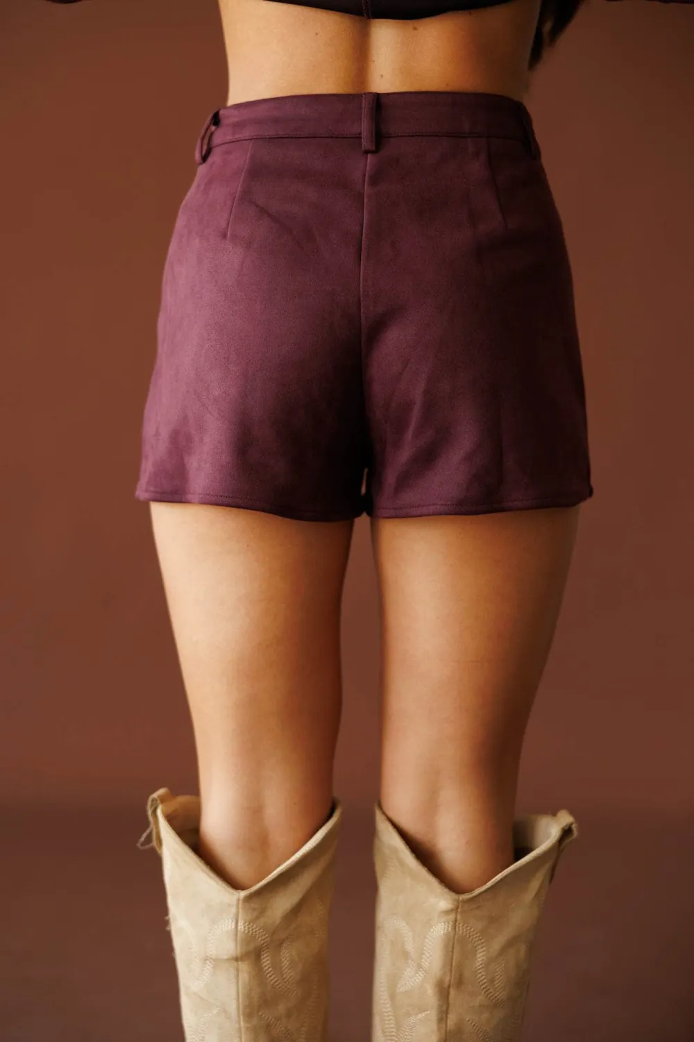 Suede High Waist Casual Shorts