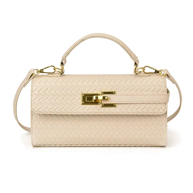 Minimal Compact Faux Leather Square Crossbody Bag