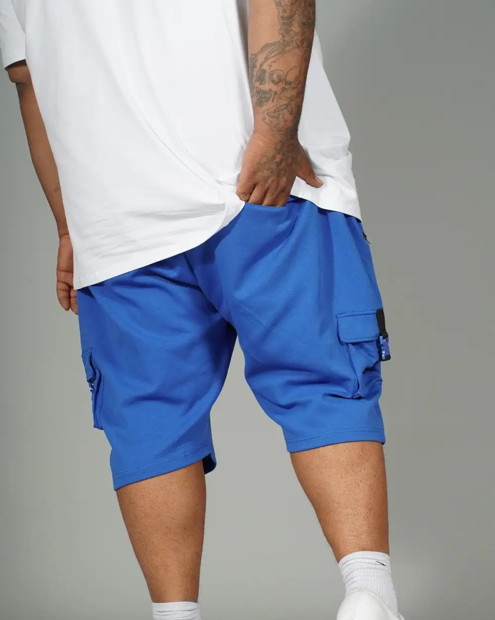 Fleece Cargo Shorts - Royal Blue
