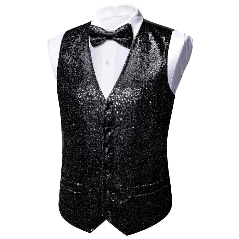 Vest Shining Bow Tie Set