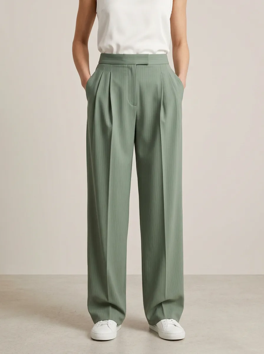 Urban Pinstripe High Rise Wide Leg Pants