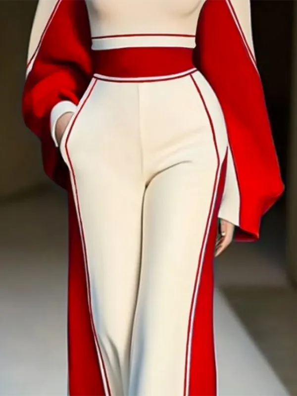 Women's Wide Leg Loose Fit Striped Pants