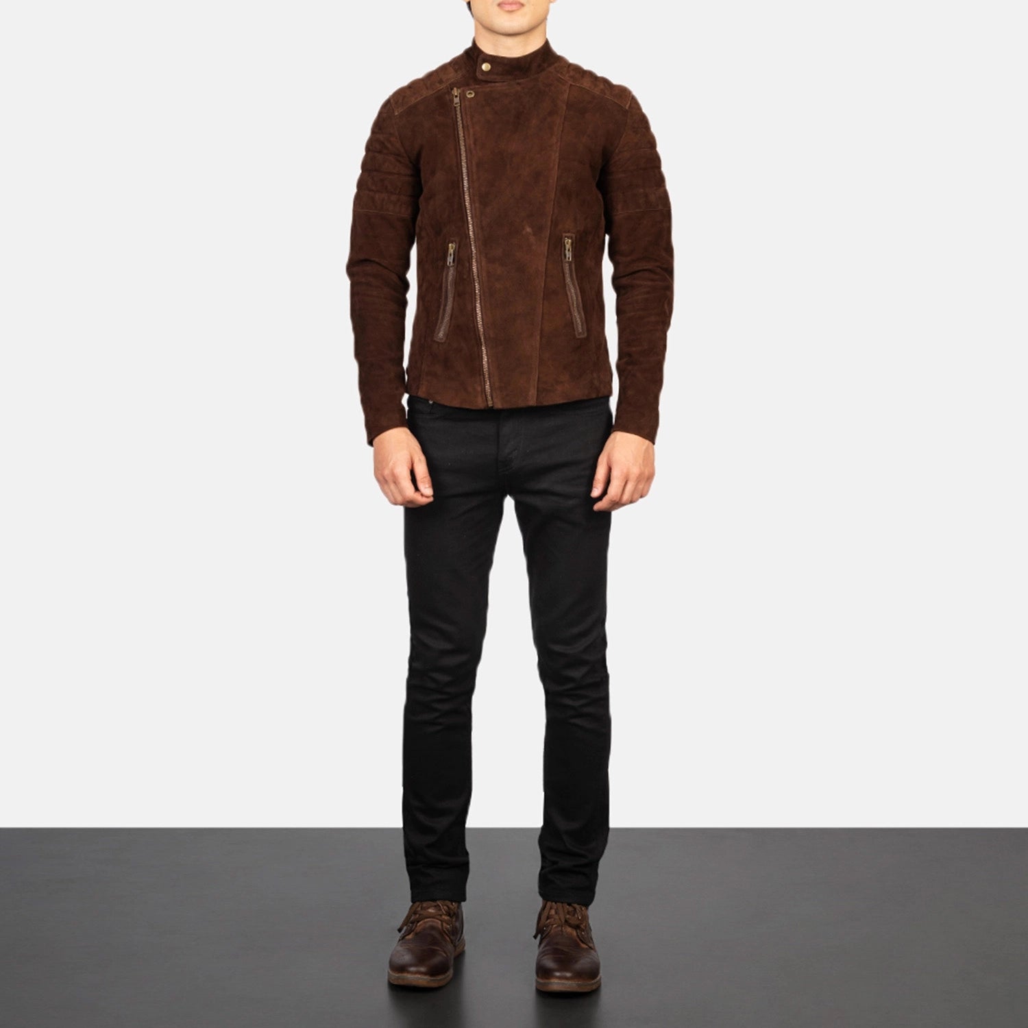 Men's Utility Biker Suede Jacket
