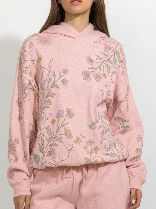 Women's Botanical Floral Aesthetic Pastel Printed Hoodie