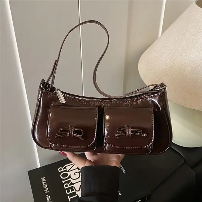 Leather Baguette Bag