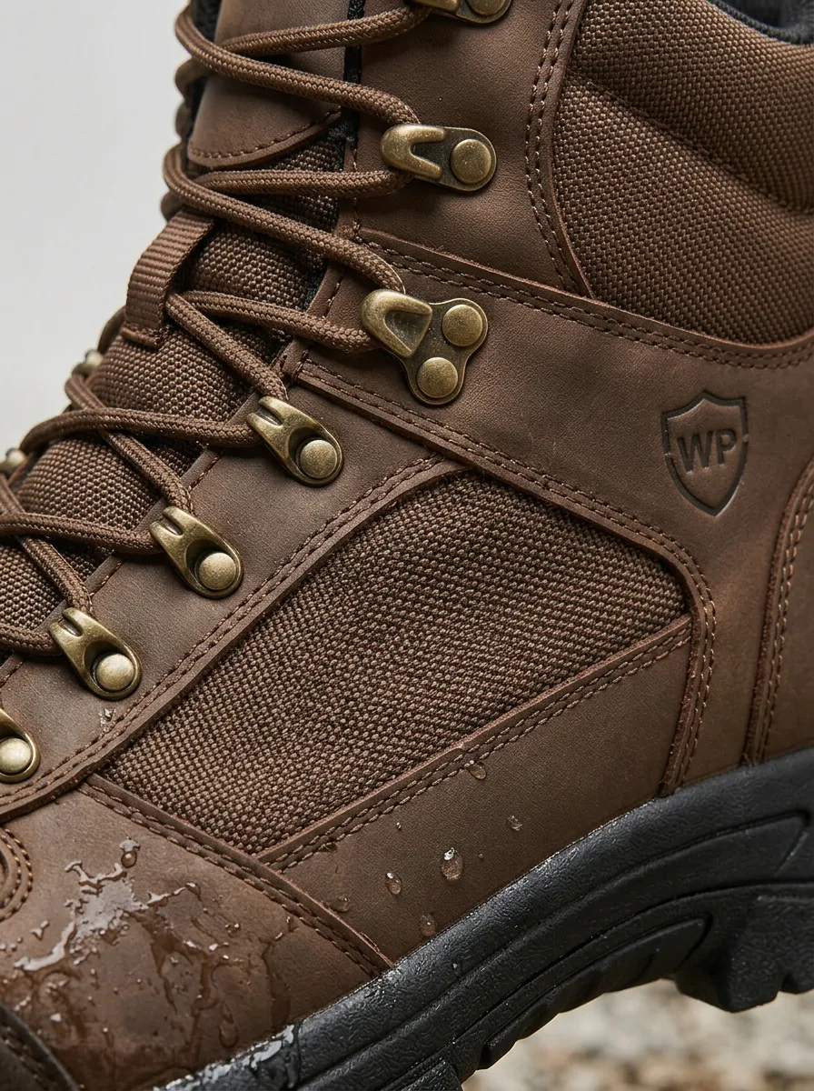 Men's Outdoor Waterproof Brown Leather Hiking Work Boots