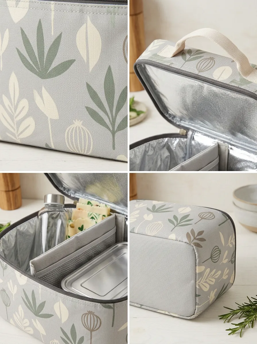 Botanical Floral Pattern Insulated Printed Lunch Bag