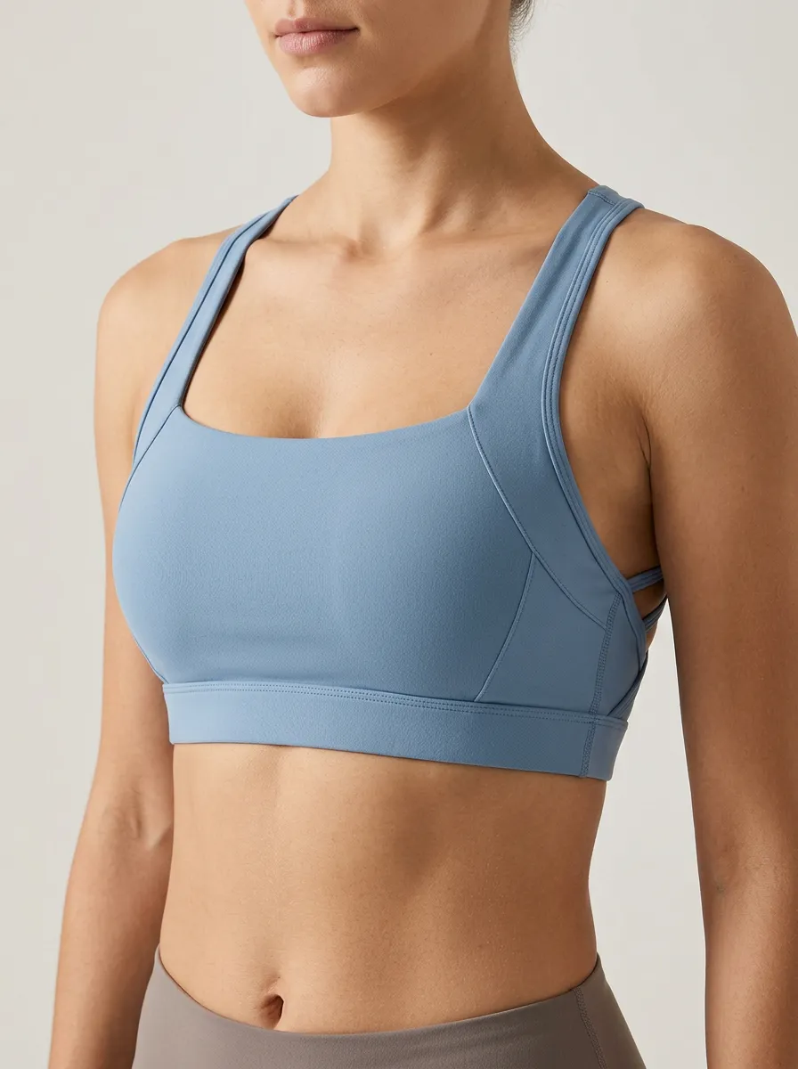 Women's Square Neck Panel Detail Sports Bra