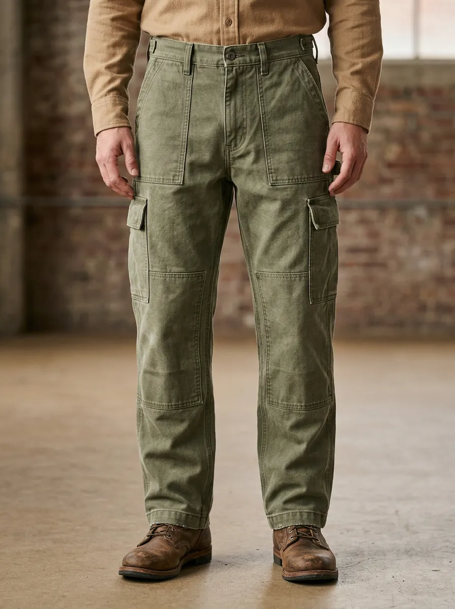 Men's Relaxed Canvas Rugged Cargo Pants
